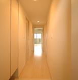 玄関から見た様子（偶数階は扉が白）